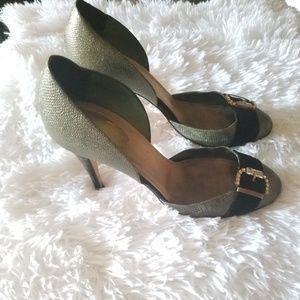 Rene caovilla green w/ crystal embellished heels